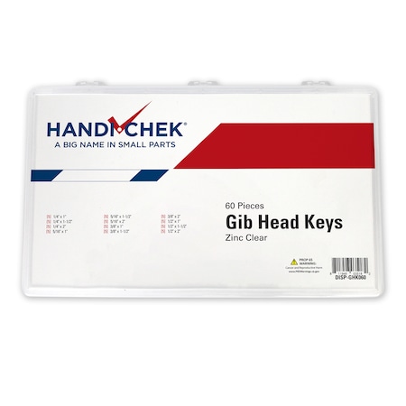 Handi-Chek Key Stock Assortment, Clear Zinc Plated, 60 Pieces DISP-GHK060